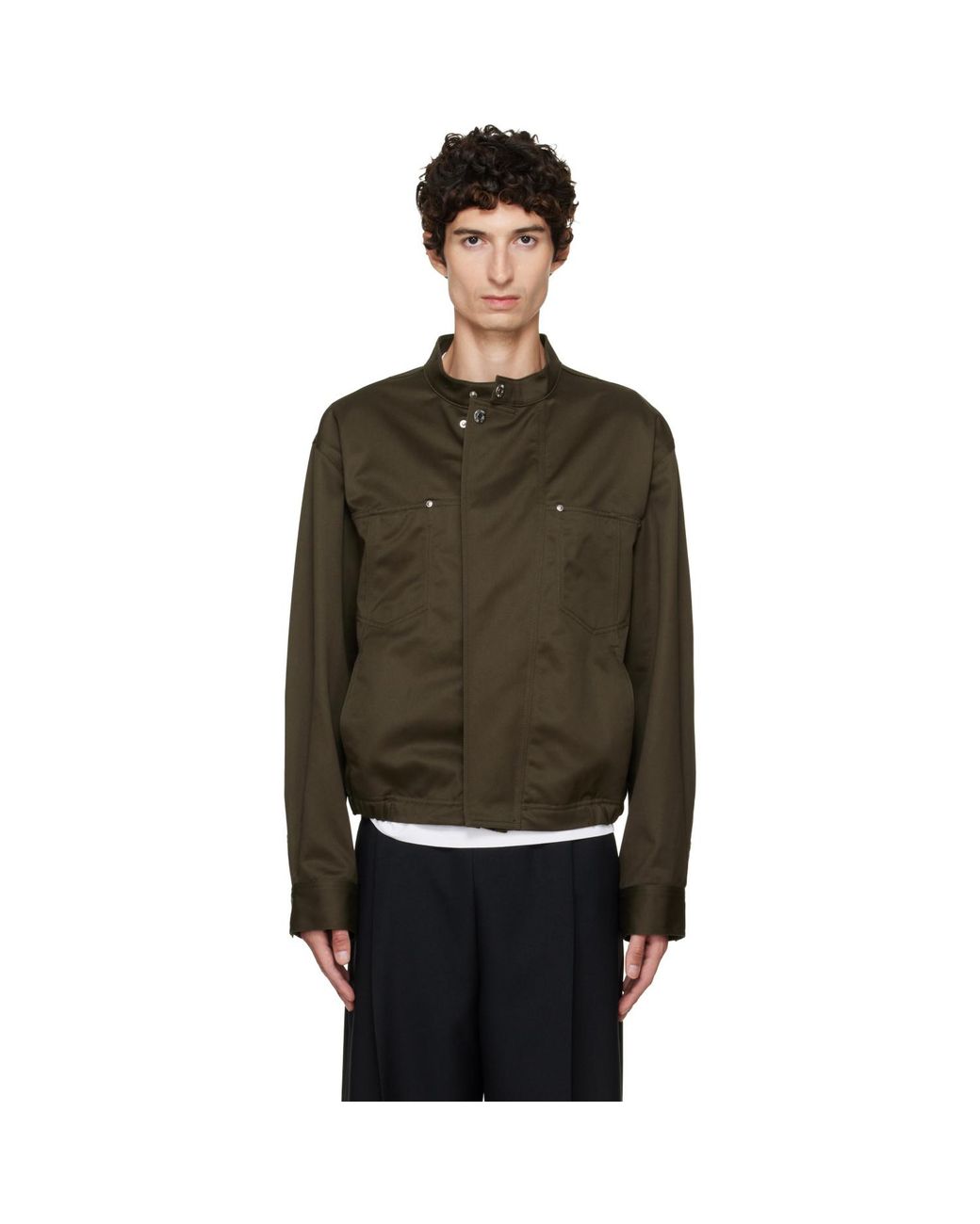 Helmut Lang Brown Moto Trucker Jacket for men