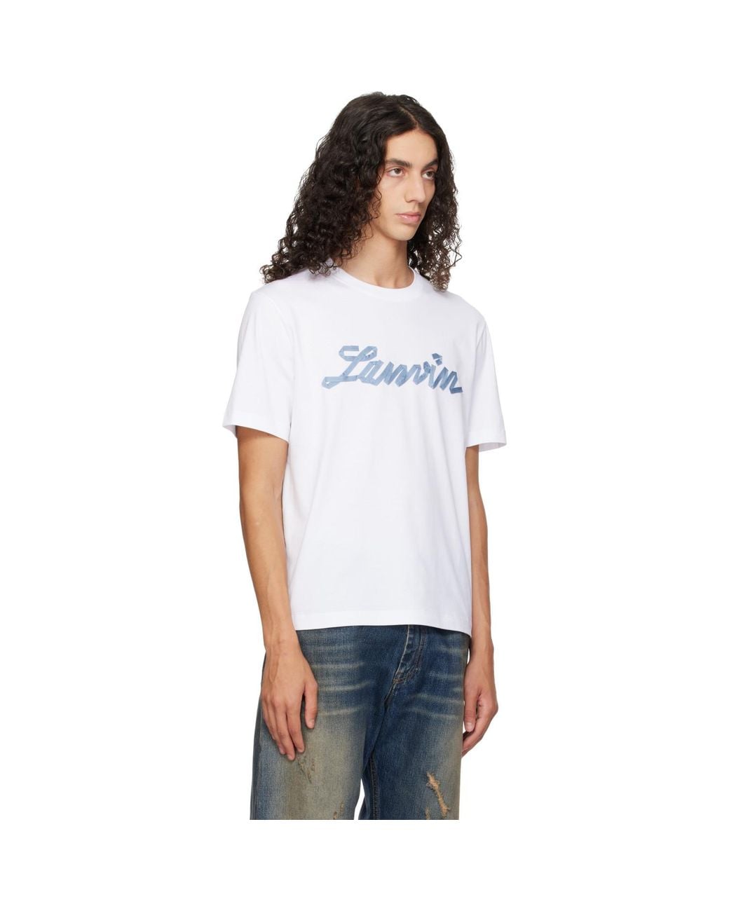 Lanvin White Ribbon T-Shirt for men