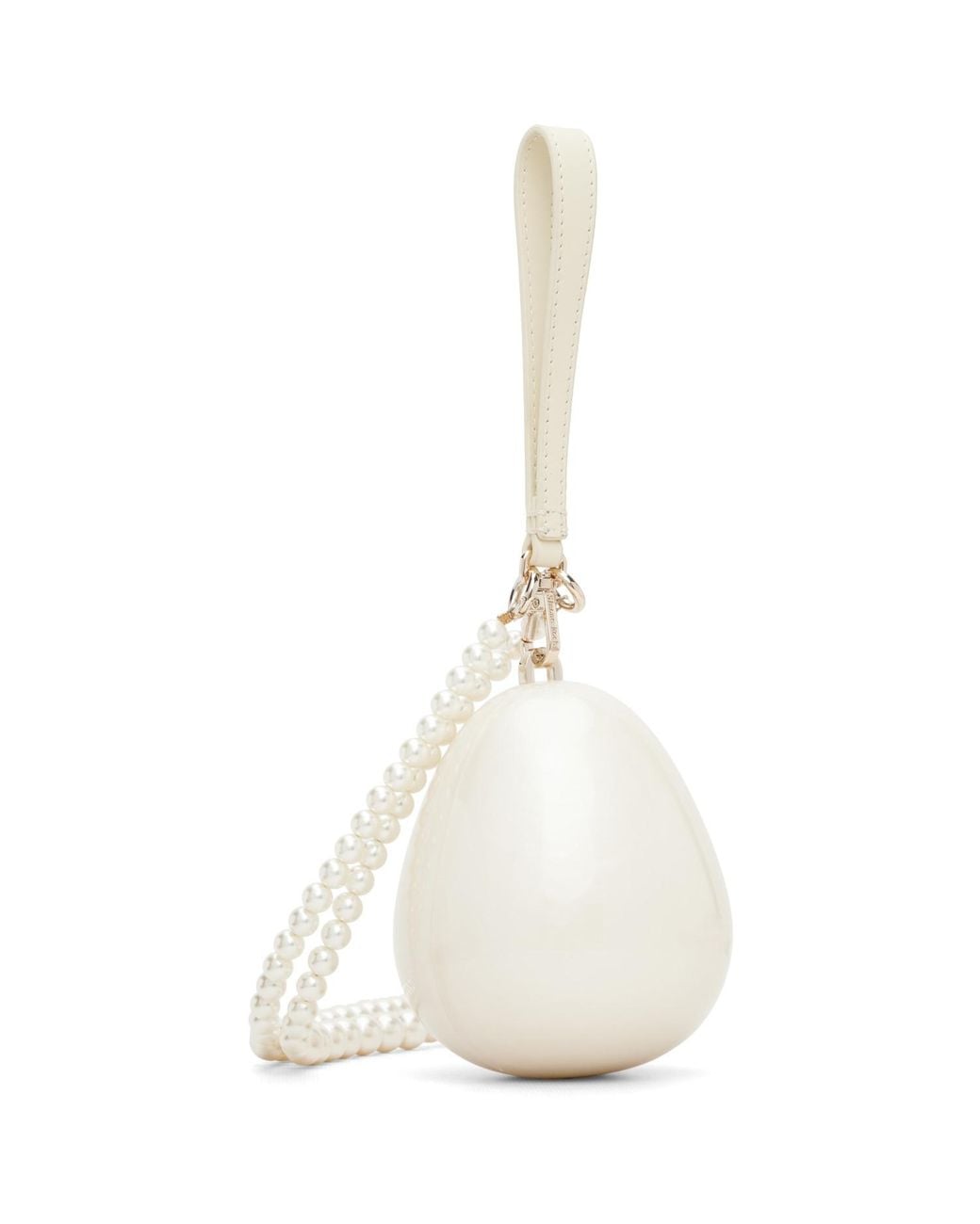 Simone Rocha White Off- Pearl Crossbody Micro Egg Bag