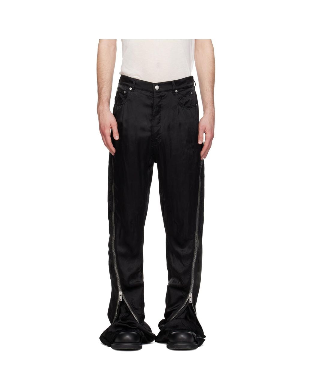 Rick Owens Black Temple Bolan Banana Trousers for men
