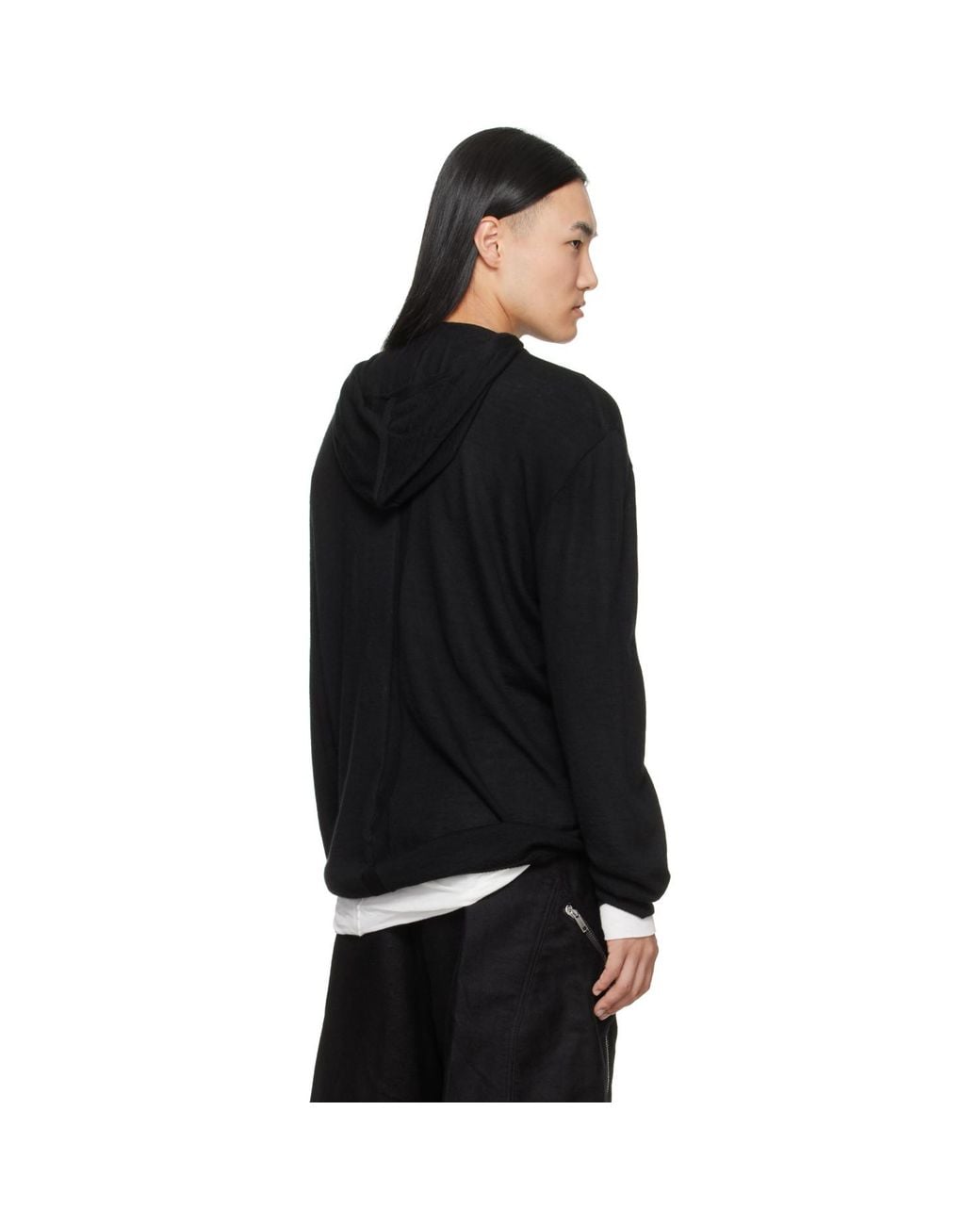 Rick Owens Black Tower Oversized Hoodie for men