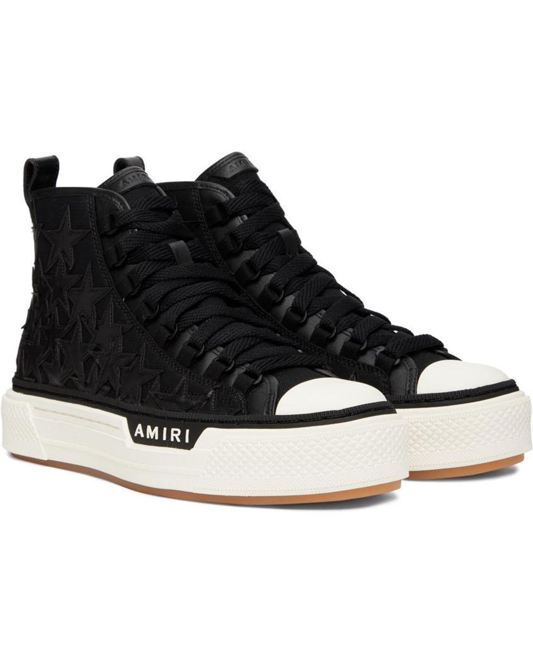 柔らかい AMIRI アミリ STARS COURT HI スニーカー ブラック | www