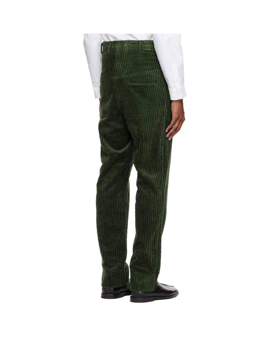 SOSHIOTSUKI Green Heavy Wale High Waist Trousers for men