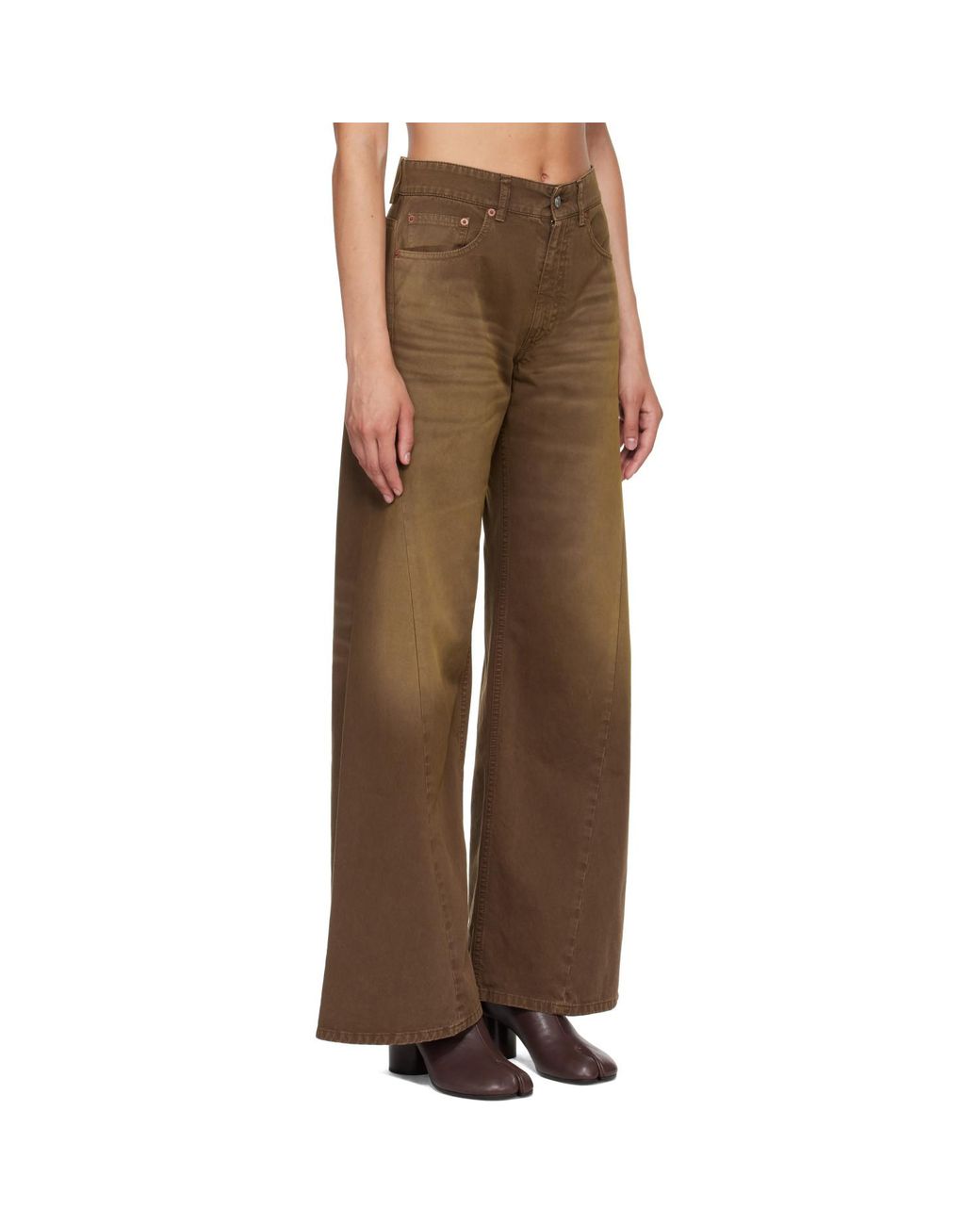 MM6 by Maison Margiela Brown Faded Trousers
