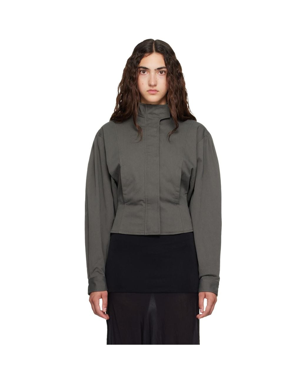 Belle Anna Gray Khaki Globo Jacket