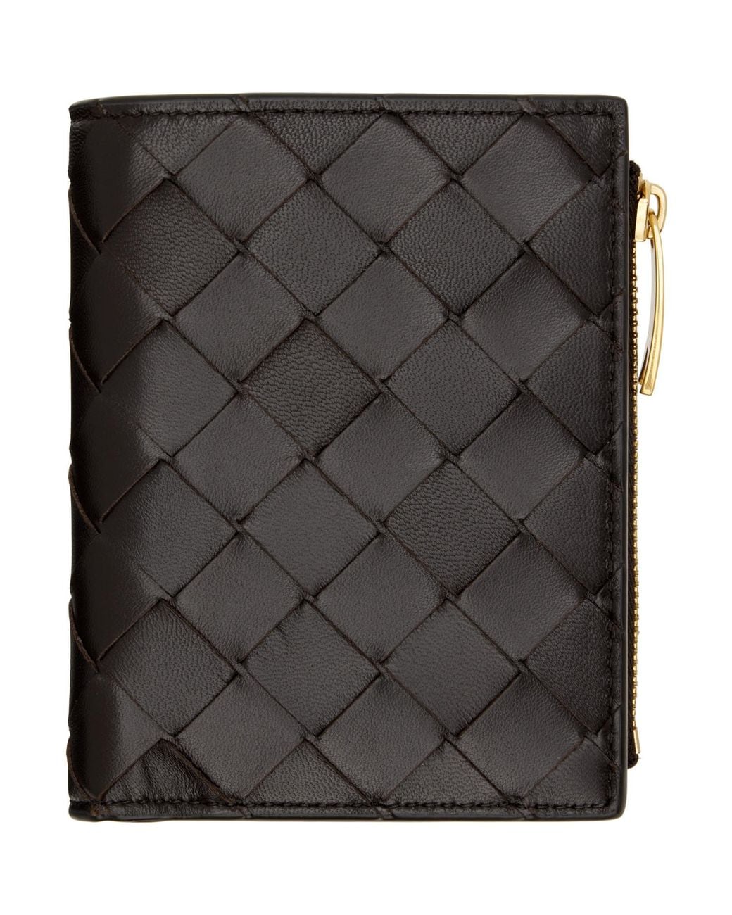 Bottega Veneta Black Intrecciato Small Bi-Fold Wallet
