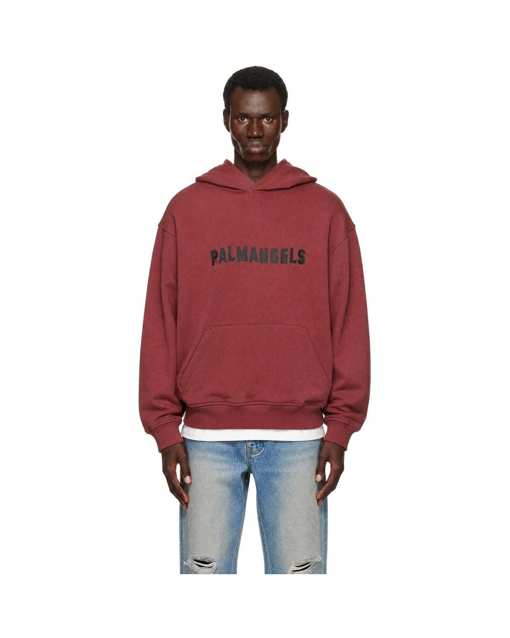 Palm Angels Red Palm Hills Regular Hoodie for men