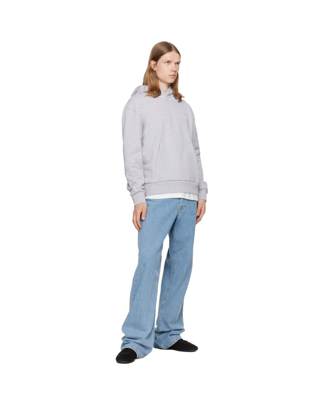 Givenchy Gray Couture Seam Contrasted Stitch Hoodie for men