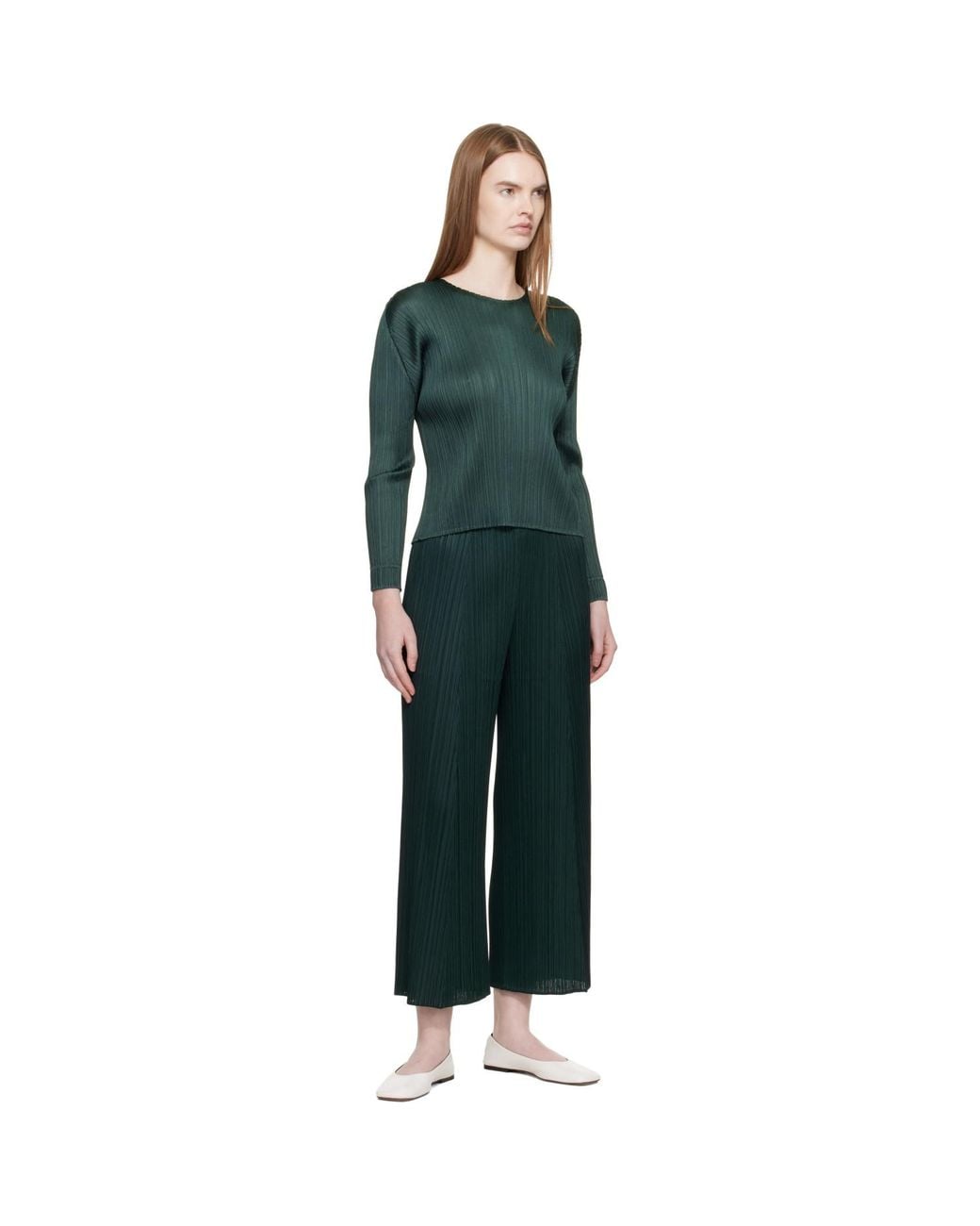 Pleats Please Issey Miyake Green Monthly Colors December Blouse