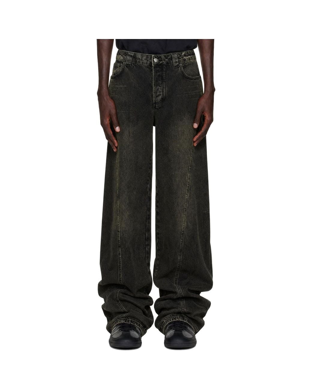 AVAVAV Black Shar-Pei Stonewashed Jeans for men