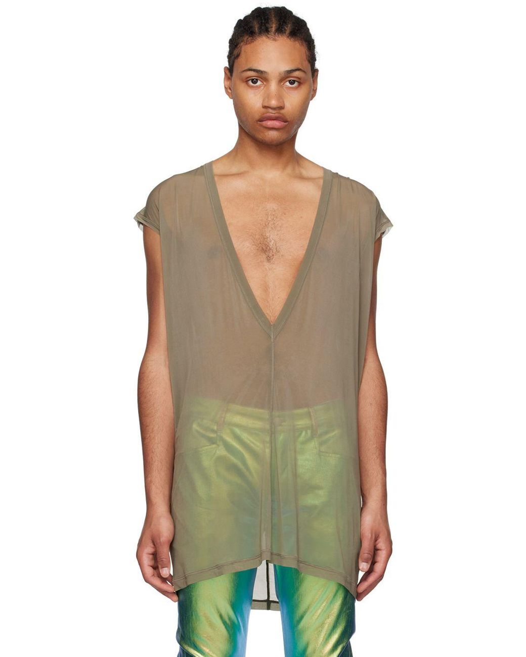 Rick Owens Khaki Dylan T-shirt in Green for Men | Lyst