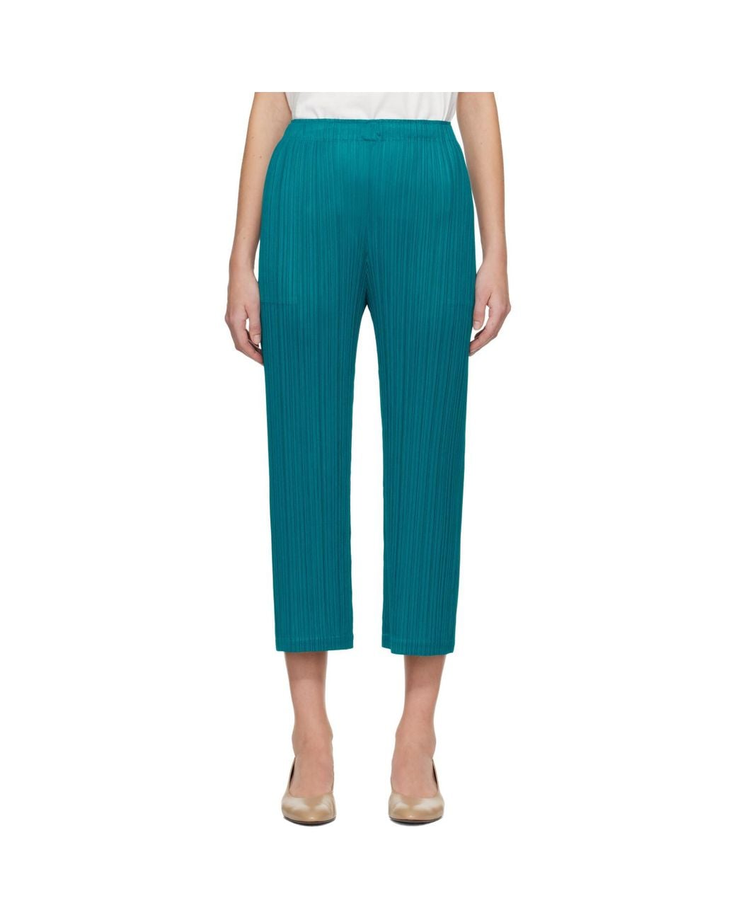 Pleats Please Issey Miyake Blue Monthly Colors October Trousers