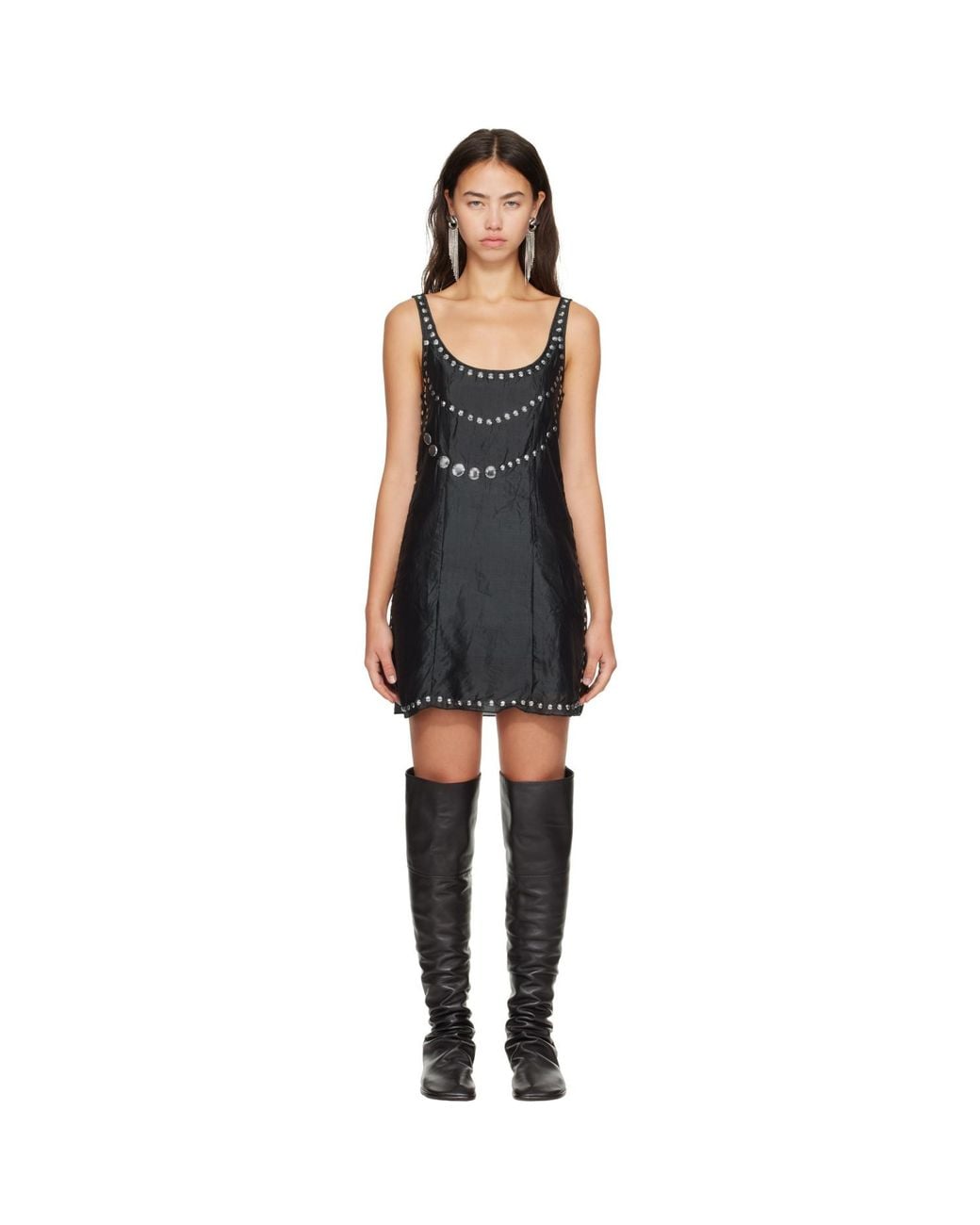 GIMAGUAS Black Claude Jewel Minidress