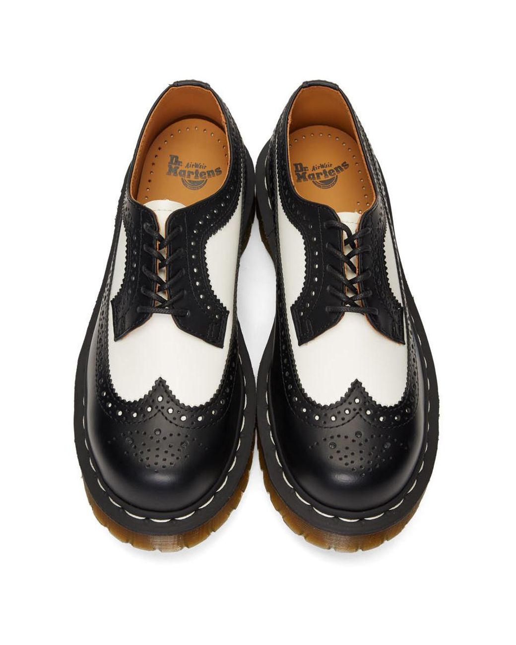 Dr. Martens Black And White 3989 Bex Brogues | Lyst