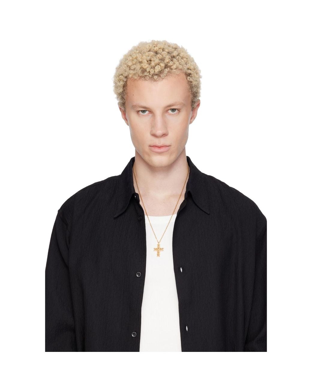 Emanuele Bicocchi Metallic Reissue Notre-Dame Cross Necklace for men