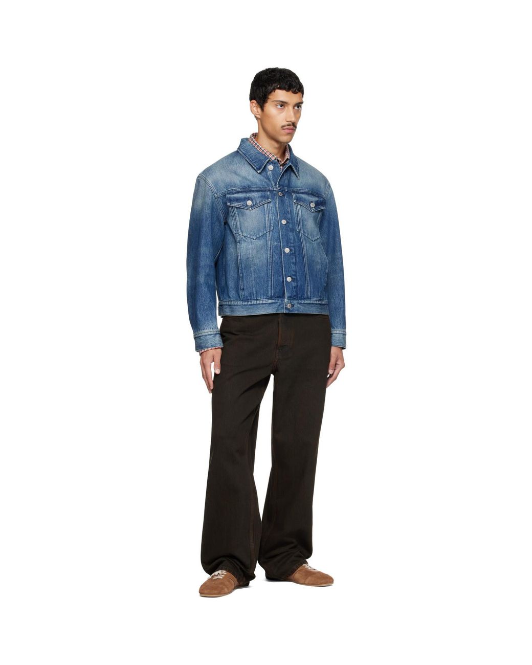 Dries Van Noten Blue Faded Denim Jacket for men