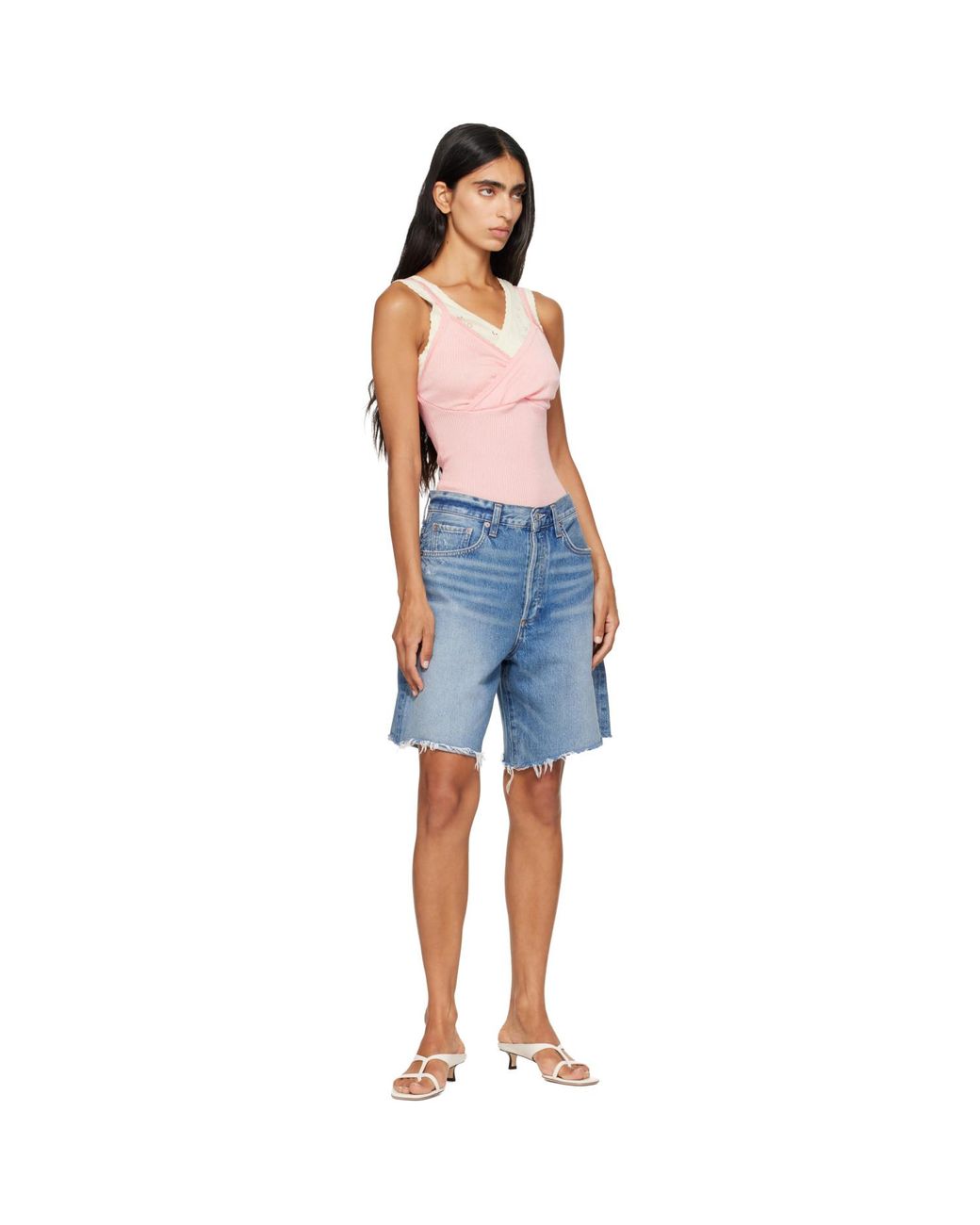 Agolde Blue Indra Denim Shorts