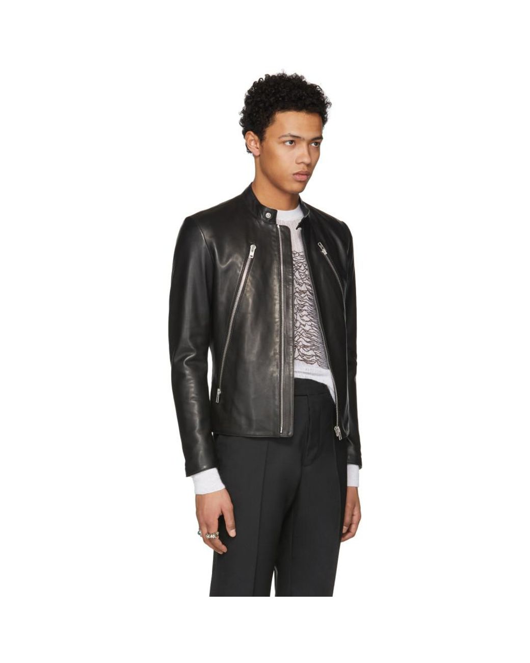 Margiela 5 zip leather jacket sale