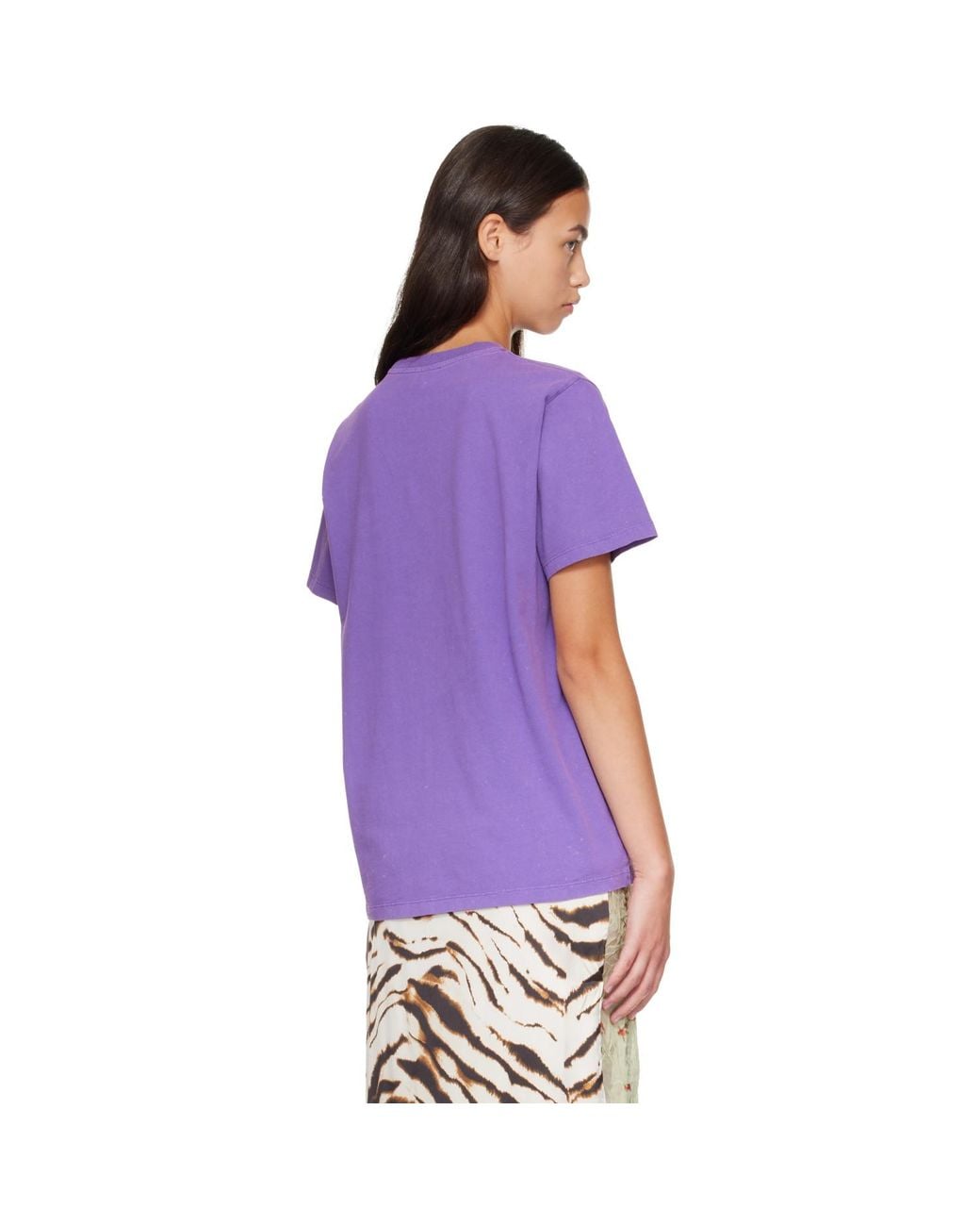 Ganni Purple Future Heavy Relaxed Teddy Forest T-Shirt