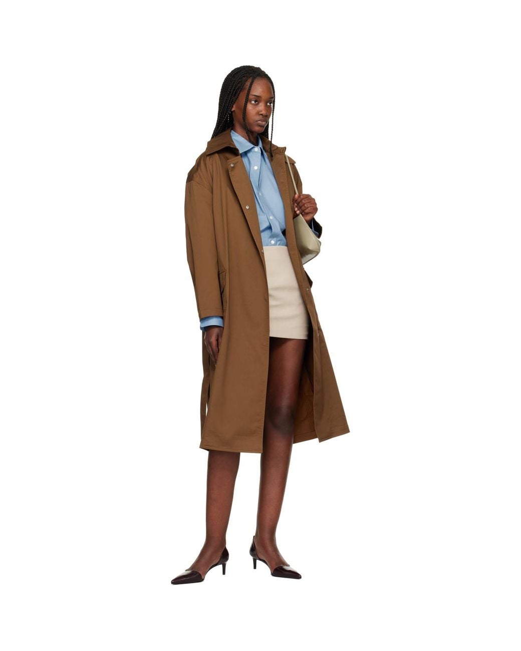 Rag & Bone Black Tan Rue Cotton Trench Coat