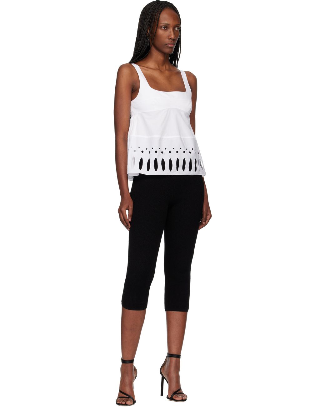 Rabanne Black Square Neck Tank Top