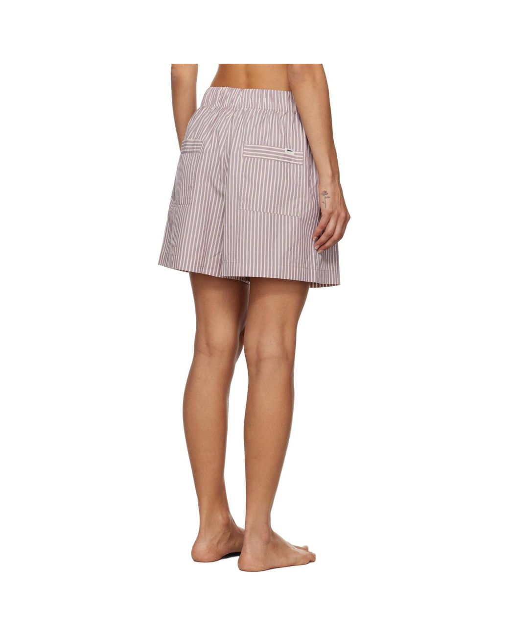 Tekla Pink Poplin Pyjama Shorts