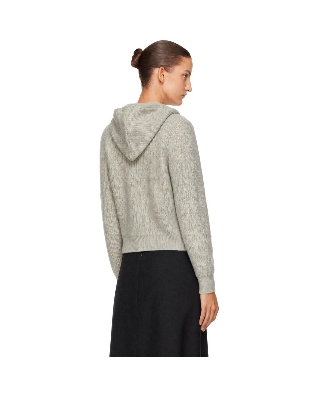 DUNST Gray Hooded Knit Cardigan