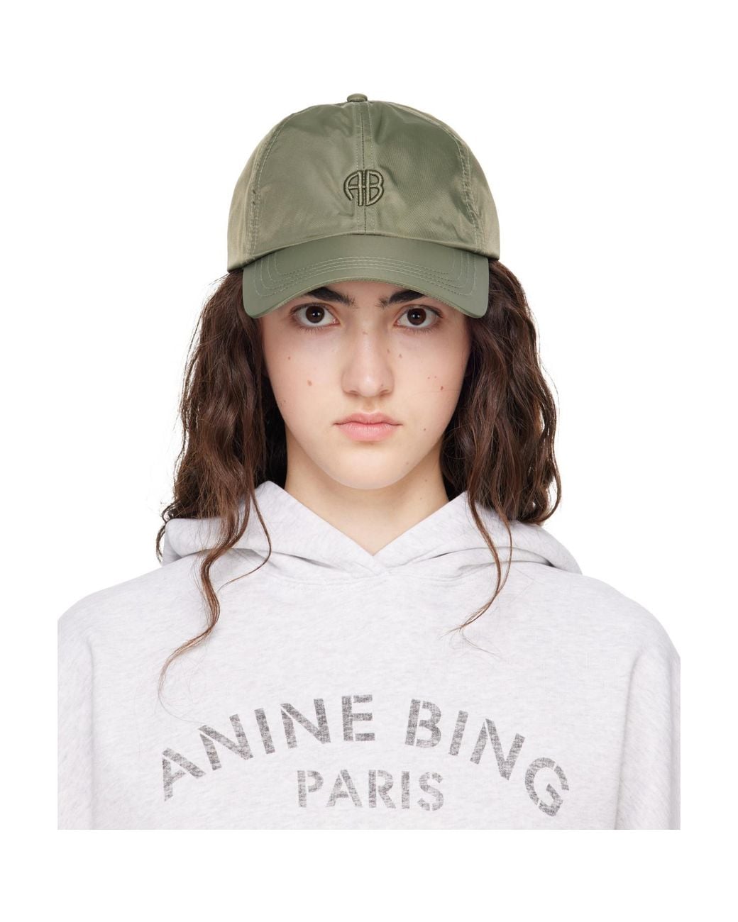 Anine Bing Gray Khaki Jeremy 'Ab' Baseball Cap