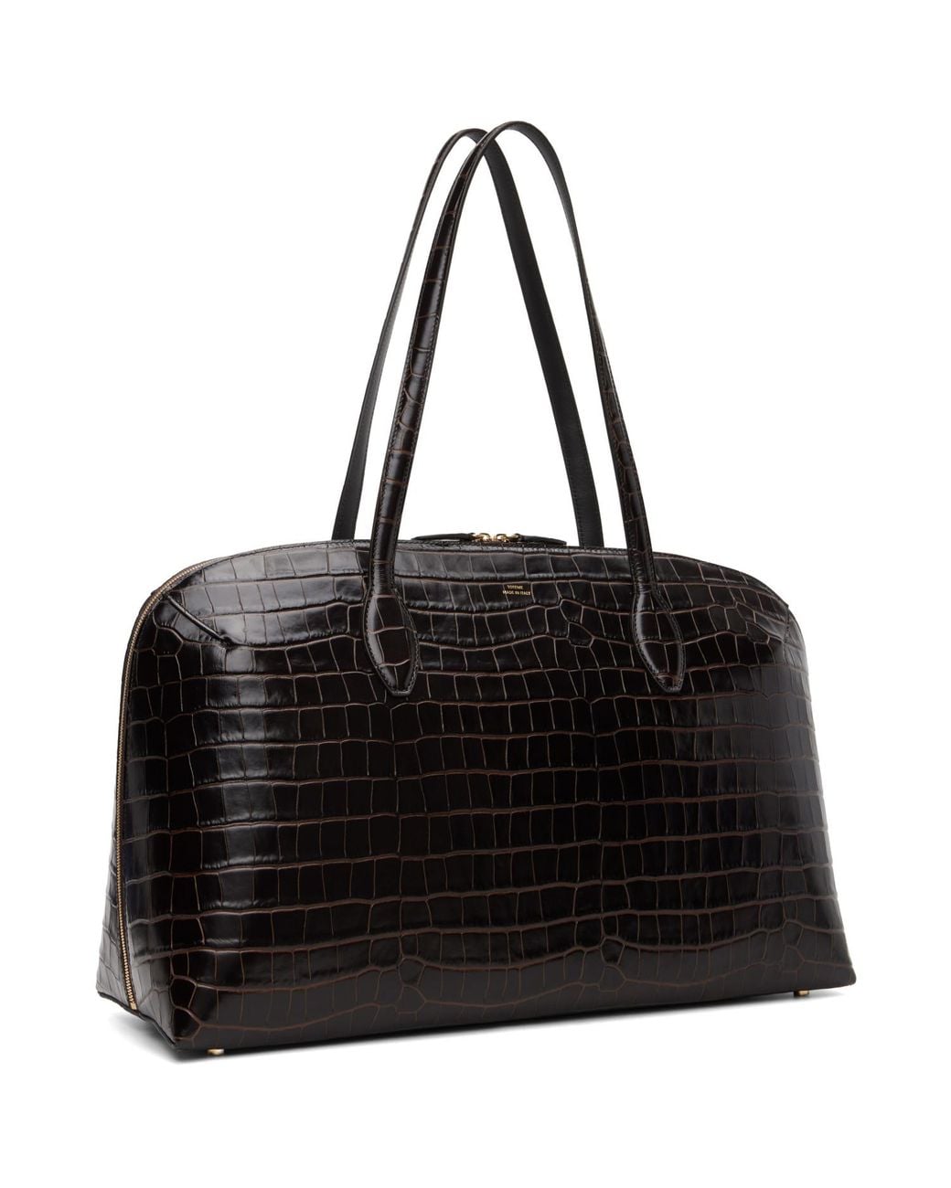 Totême Black Croco-Embossed Day Tote