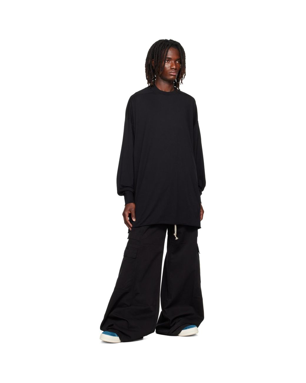 Rick Owens Black Tower Double Jumbo Belas Cargo Pants for men
