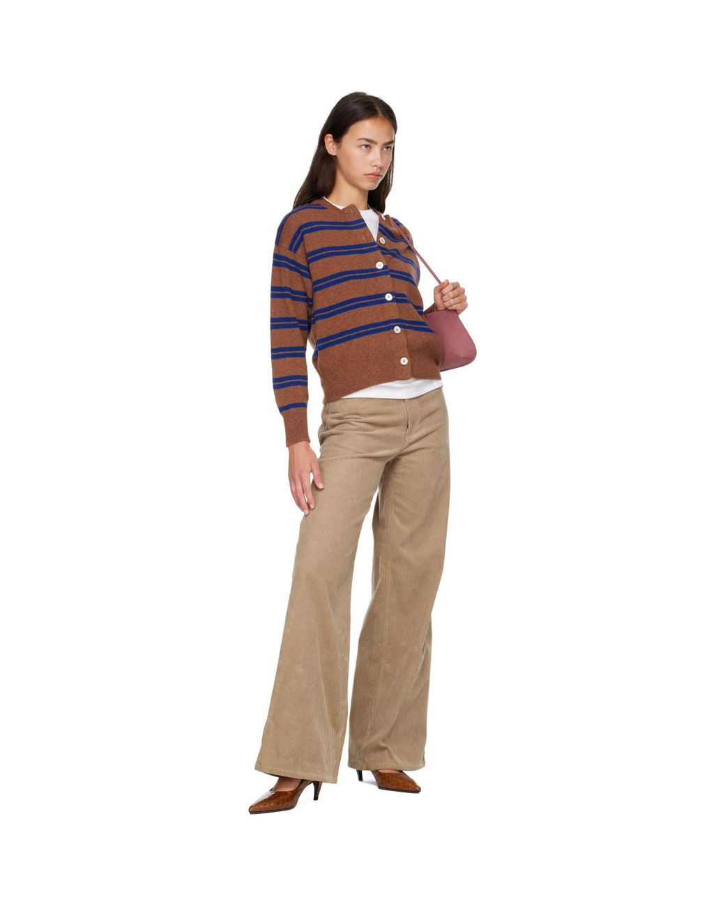 &Daughter Red Ada Crewneck Cardigan