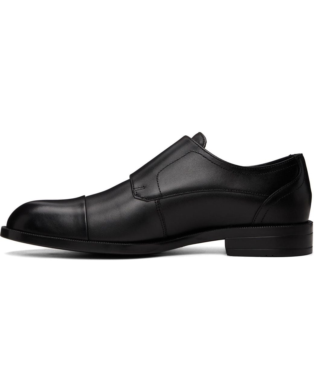 Boss Black Leather Double Strap Monkstraps for men