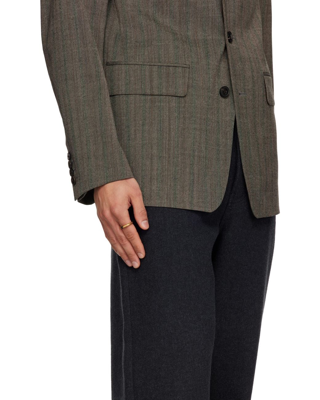 Dries Van Noten Metallic Stone Ring for men