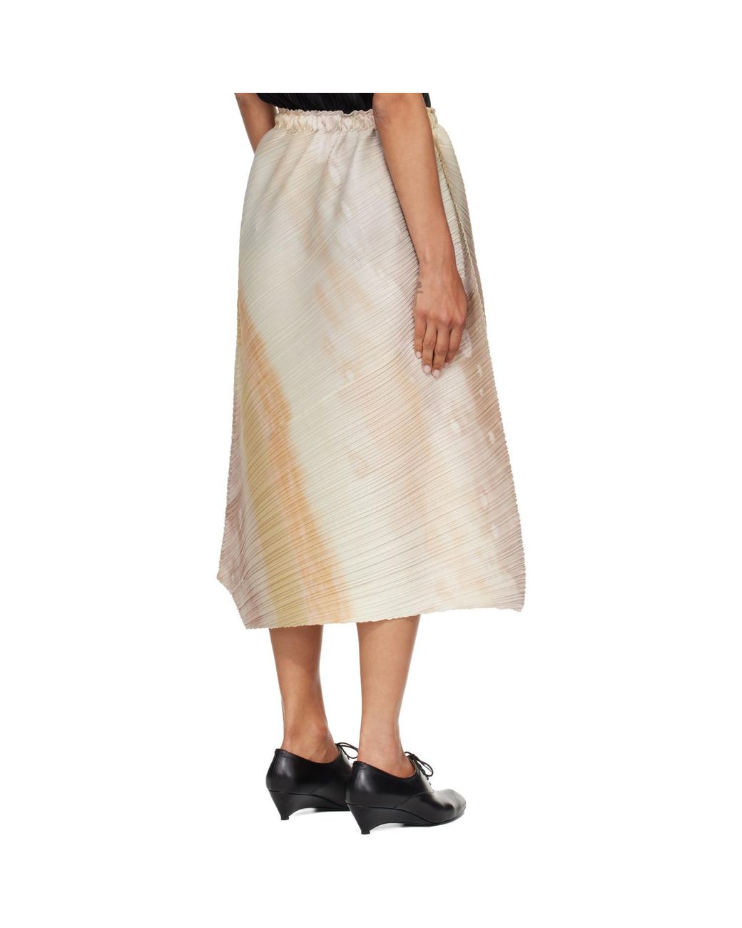Pleats Please Issey Miyake Natural Sea Bubble Midi Skirt