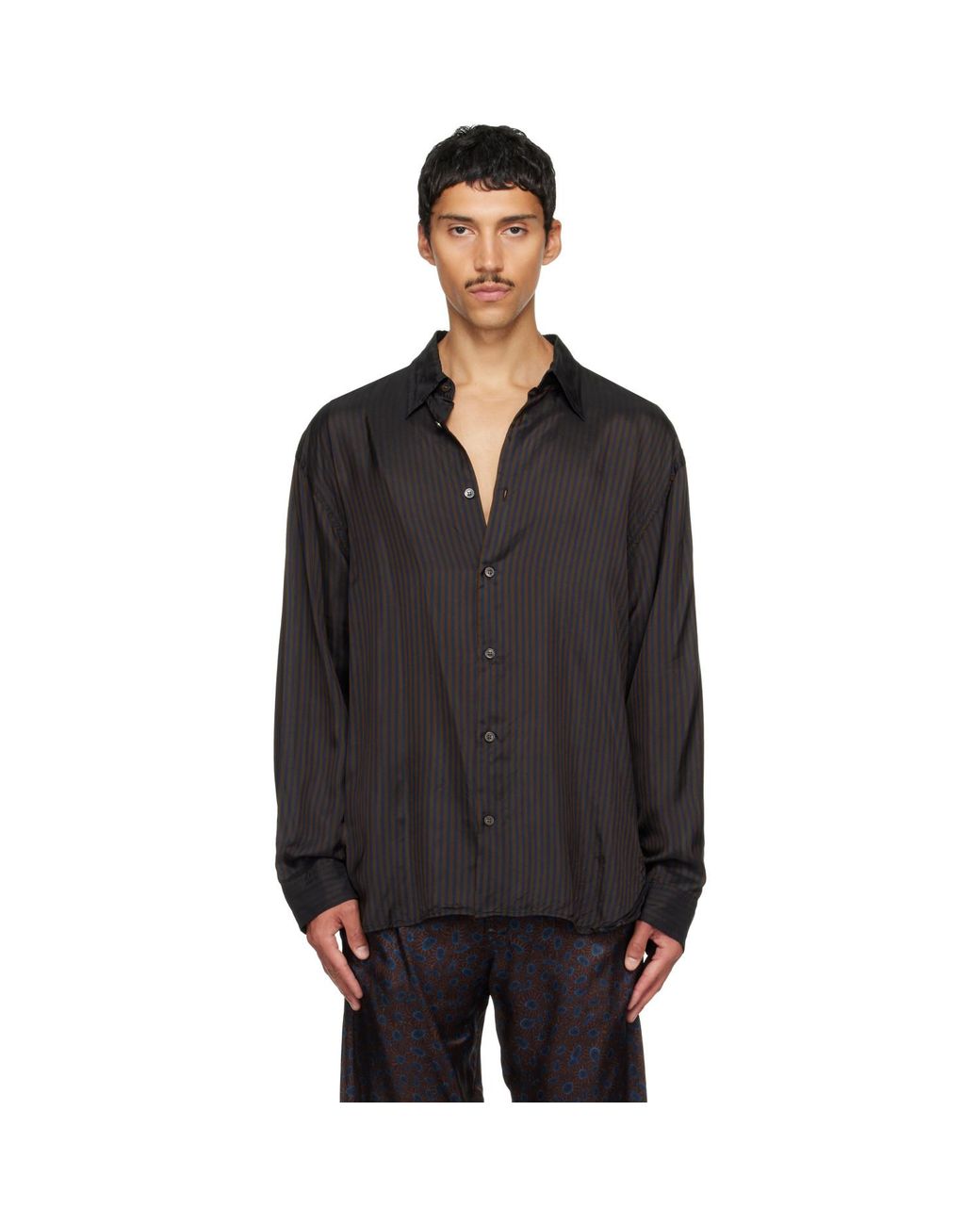 Dries Van Noten Black Stripe Shirt for men