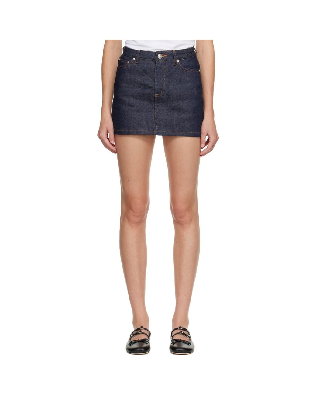 A.P.C. Blue Selvedge Denim Miniskirt