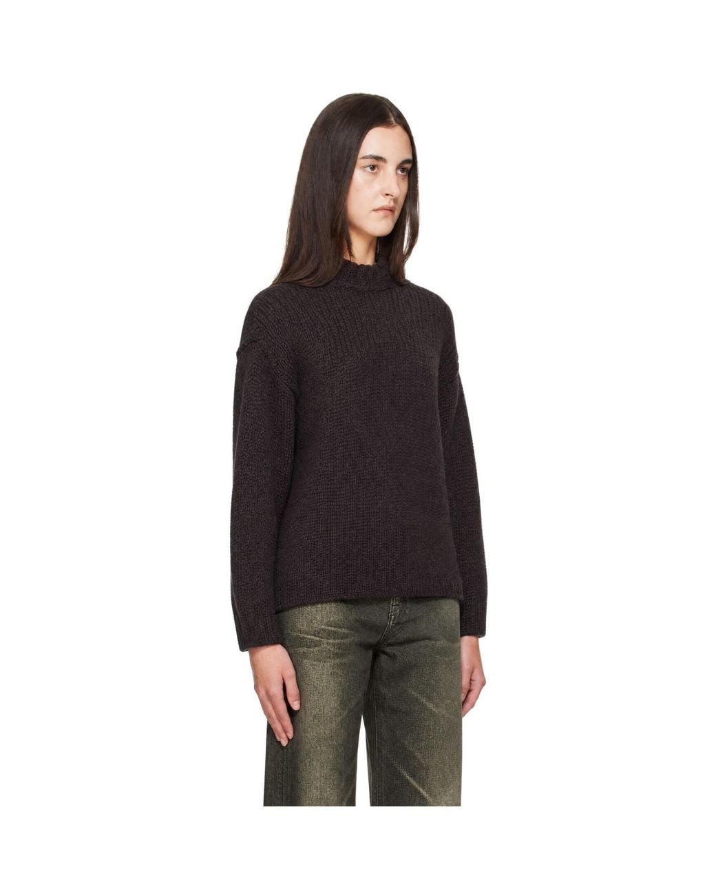 Our Legacy Black Mock Roundneck Sweater