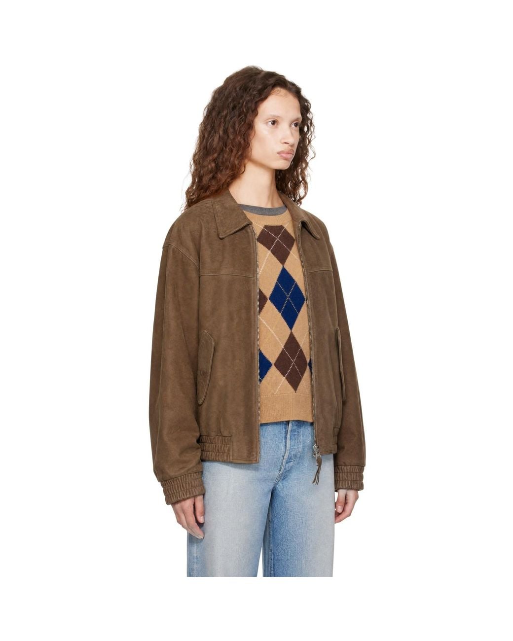 DUNST Brown Refined Suede Blouson Jacket