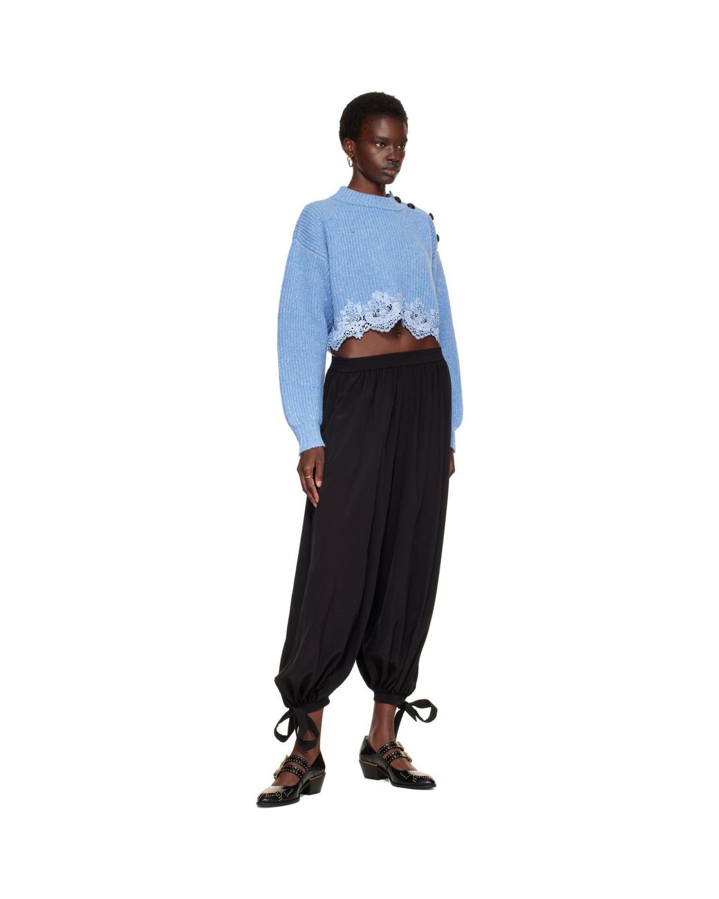 Chloé Black Fluid Pleated Trousers