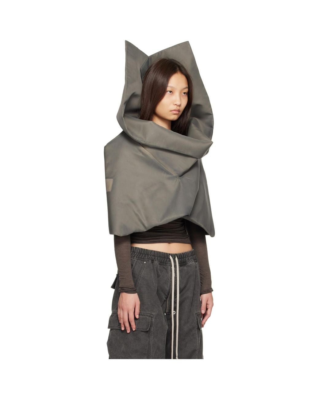 Rick Owens Gray Tower Cowl Top