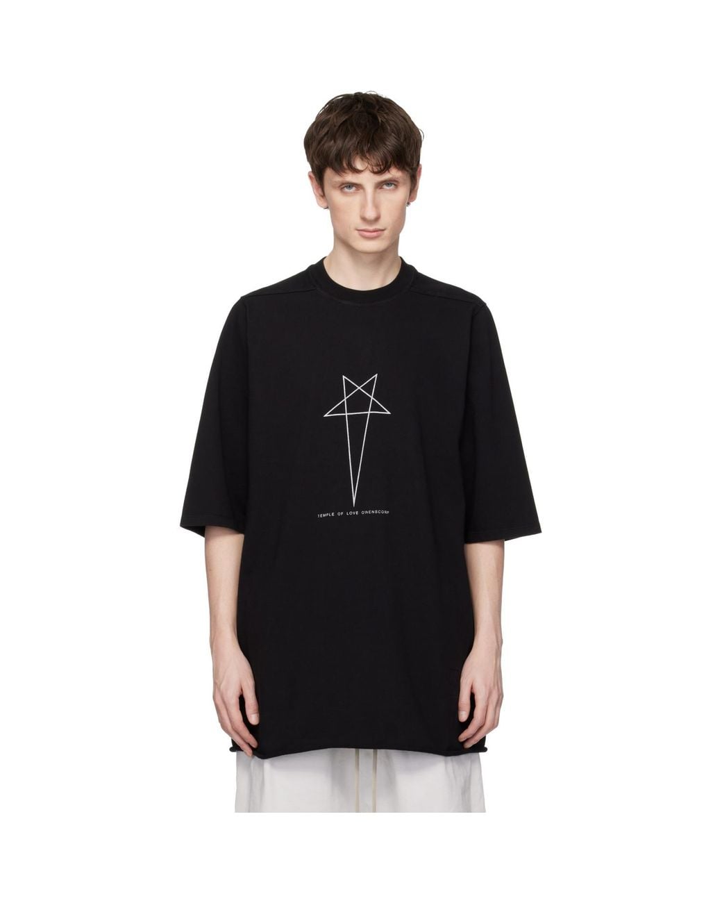Rick Owens Black Temple Jumbo/T-Shirt for men