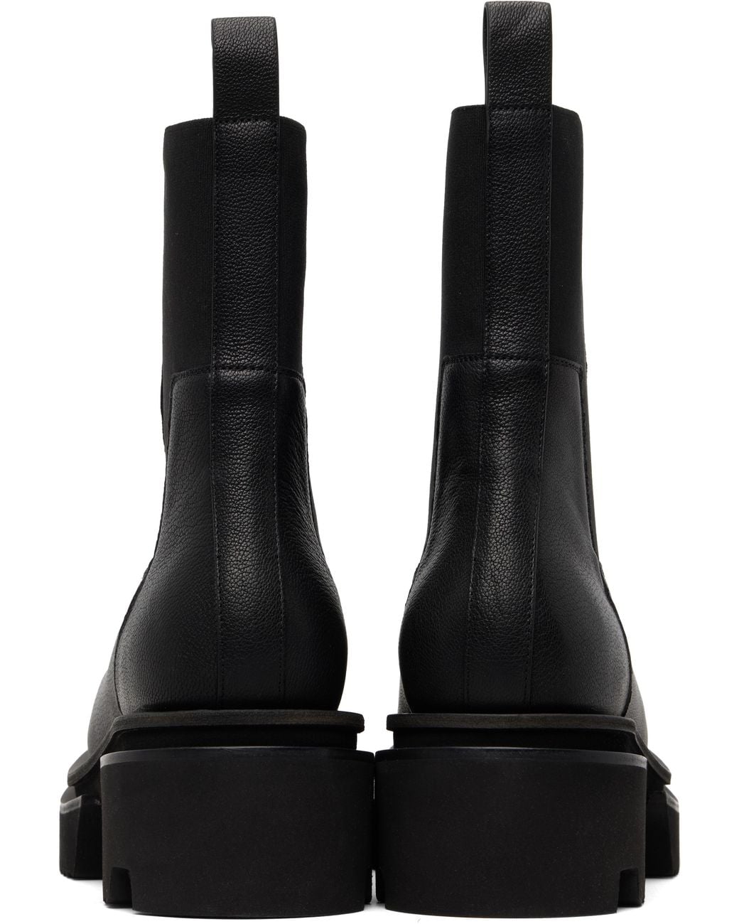 Rick Owens Black Temple Beatle Bogun Chelsea Boots for men