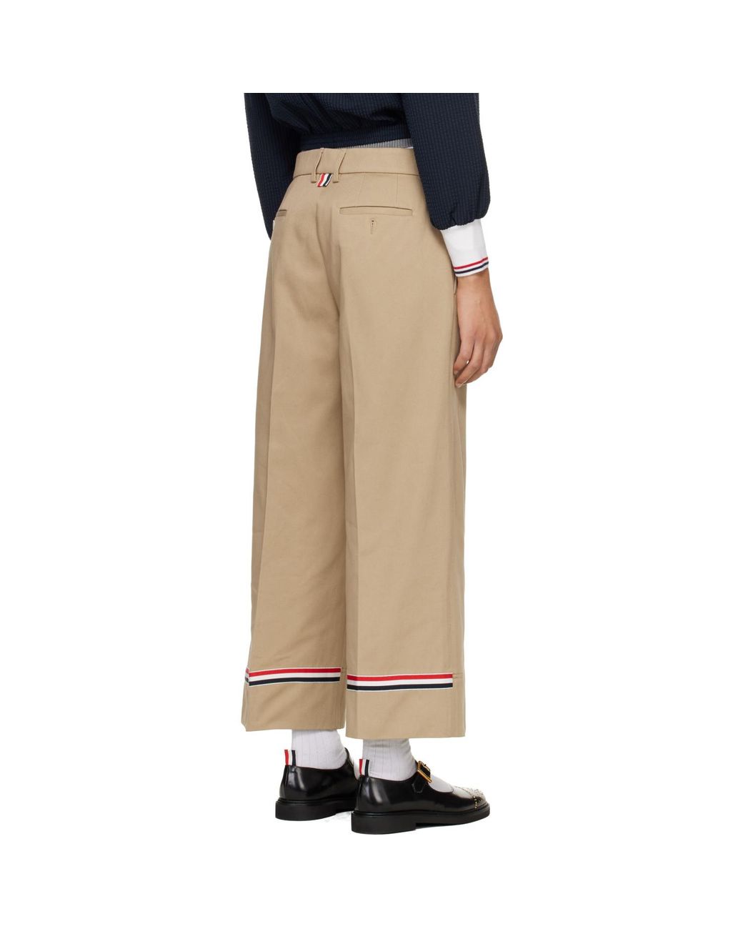 Thom Browne Natural Khaki Cotton Gabardine Chino Trousers