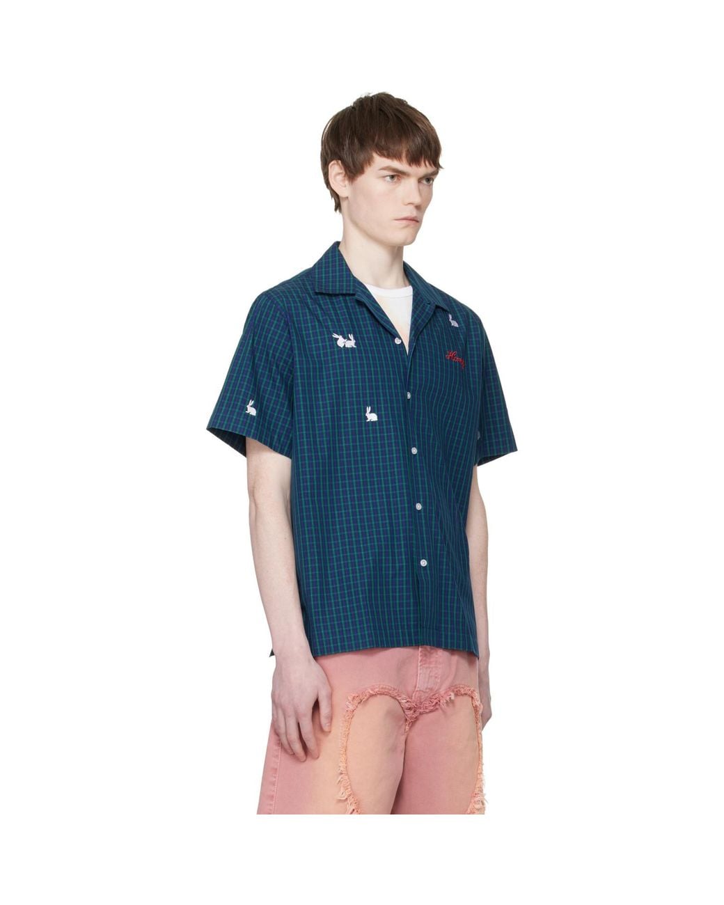 Carne Bollente Blue 'Check Me Out' Shirt for men