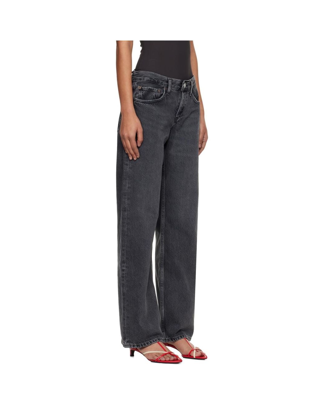 Agolde Black Low Rise Loose Jeans