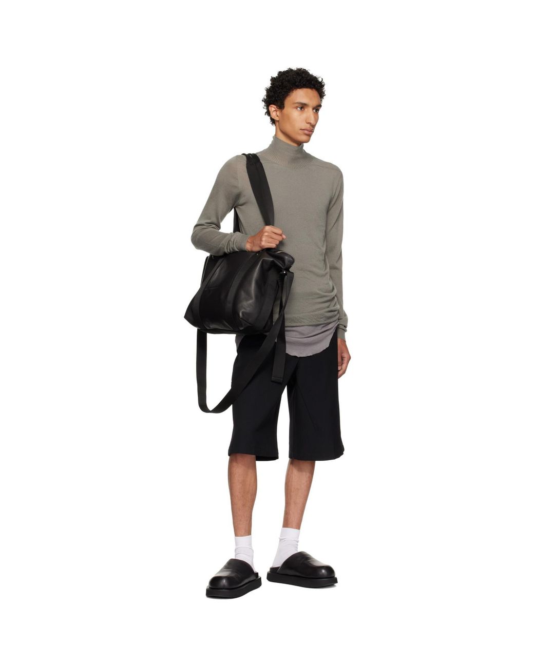 Rick Owens Black Tower Trolley Tote for men