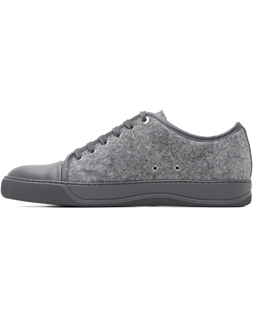 Lanvin Gray Dbb1 Felt & Nappa Leather Sneakers for men