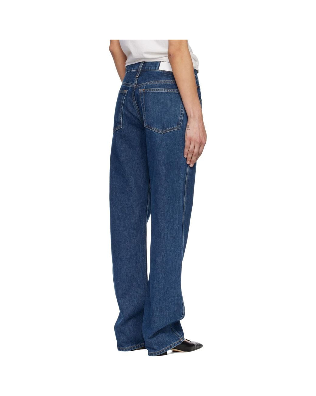 Re/done Blue 90S Mid Rise Loose Jeans