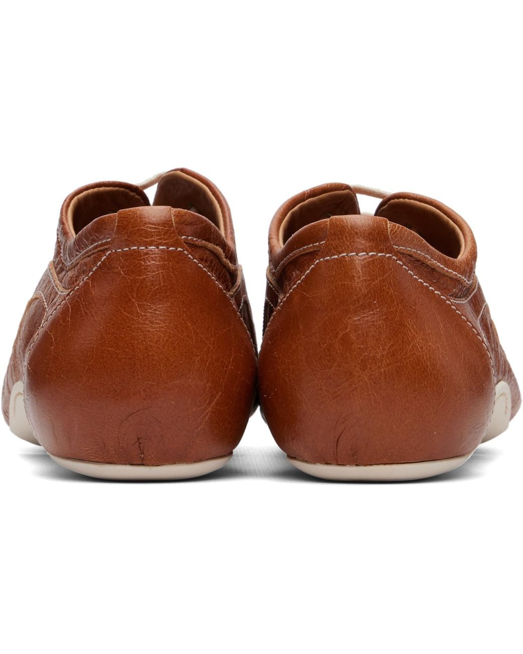 Dries Van Noten Brown Leather Ballerina Sneakers
