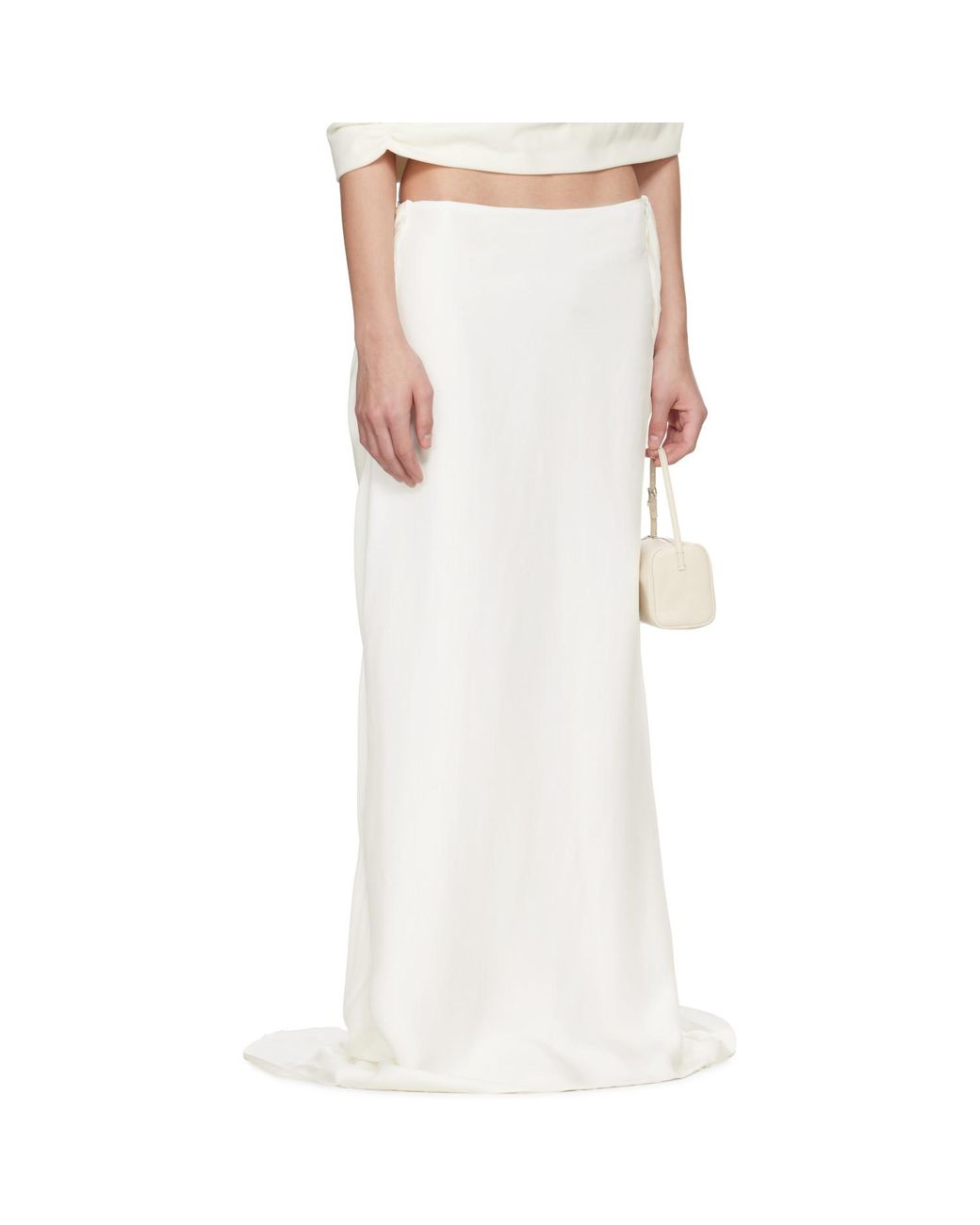 Colleen Allen White Ssense Exclusive Bridal Capsule Silk Bustle Maxi Skirt